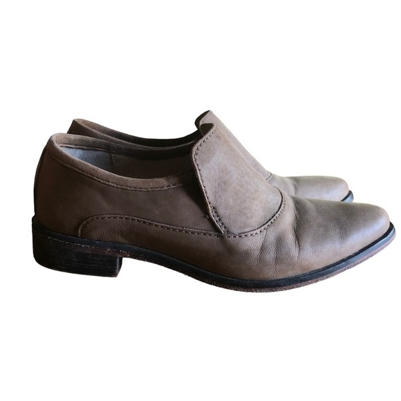 Free People Shoe Brady Slip On Chunky Brown Leather Loafers US 6.5 - Picture 2 of 12